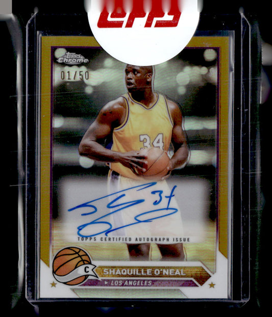 2023-24 Topps Chrome #CG-SO Shaquille O'Neal Autographs Gold Refractors #/50