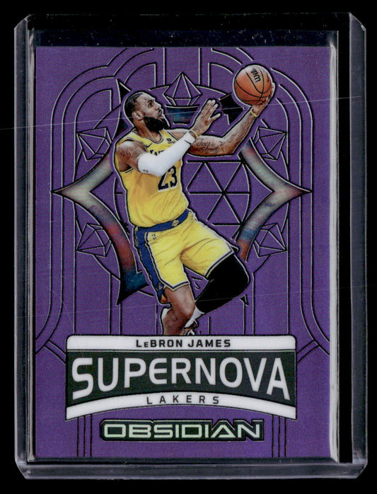 2023-24 Panini Obsidian #8 LeBron James Supernova Electric Purple Flood #/49