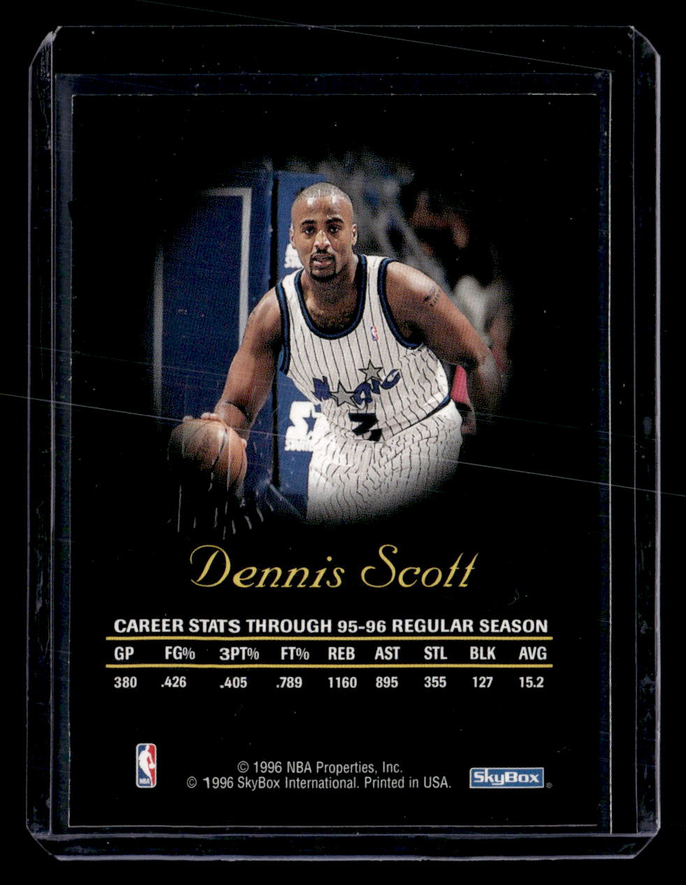 1996-97 SkyBox Premium #NNO Dennis Scott Autographics Black Ink