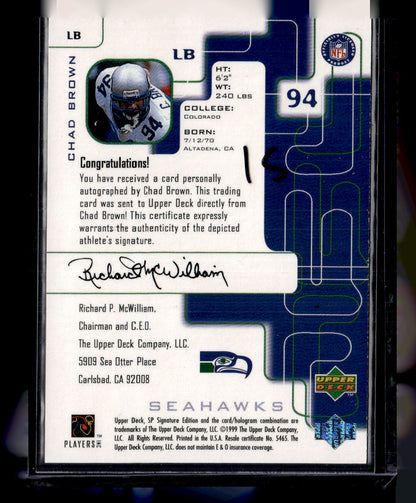 1999 SP Signature #LB Chad Brown Autographs