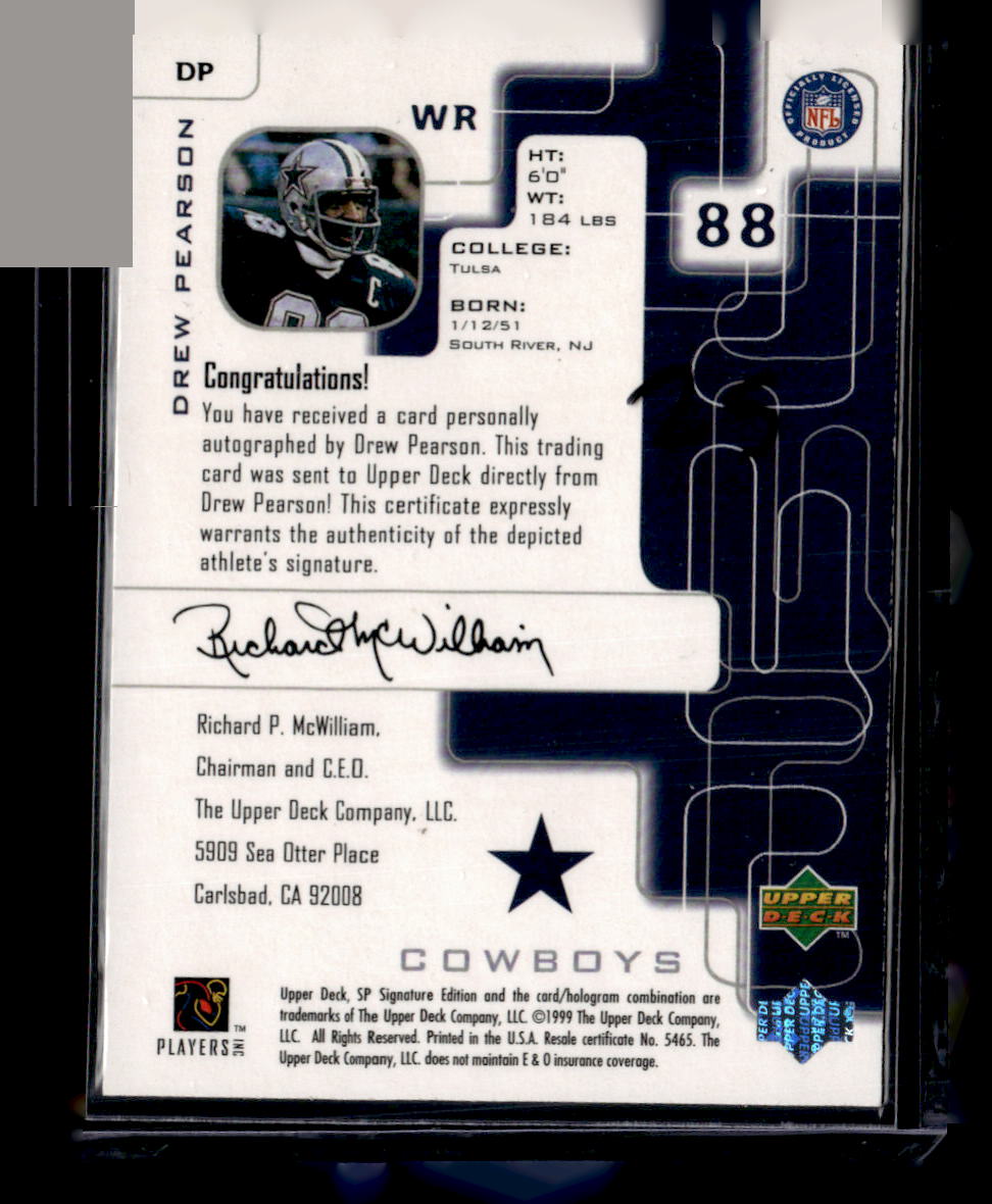 1999 SP Signature #DP Drew Pearson Autographs
