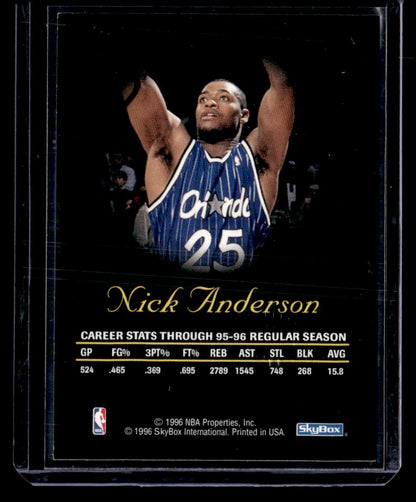 1996-97 SkyBox Premium #NNO Nick Anderson Autographics Black Ink