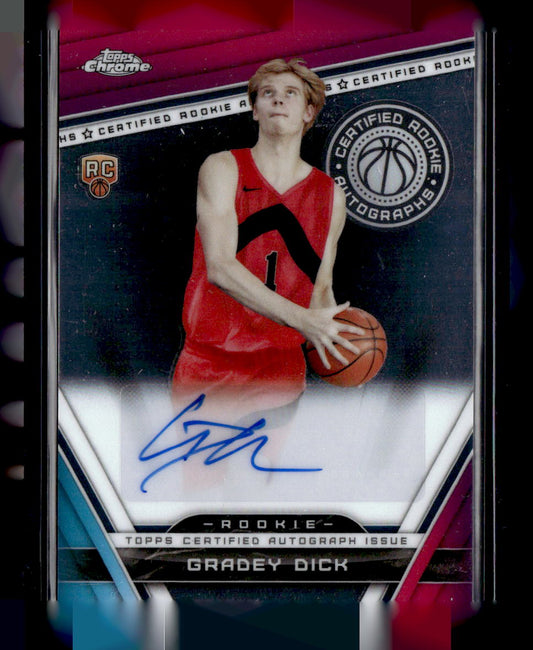 2023-24 Topps Chrome #CRA-GD Gradey Dick Certified Rookie Autographs