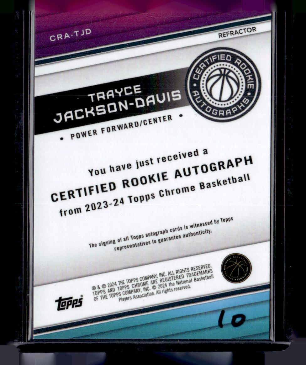 2023-24 Topps Chrome #CRA-TJD Trayce Jackson-Davis Certified Rookie Autographs