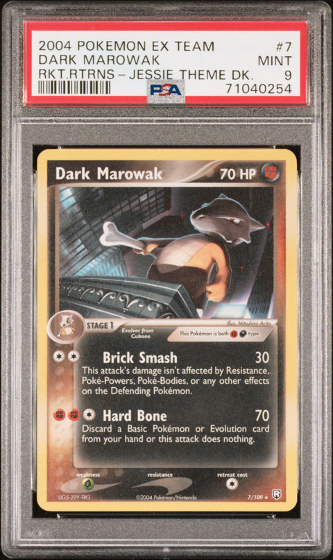 2004 Pokemon Ex Team Rocket Returns #7 Dark Marowak Rkt.Rtrns-Jessie Theme Dk. PSA 9