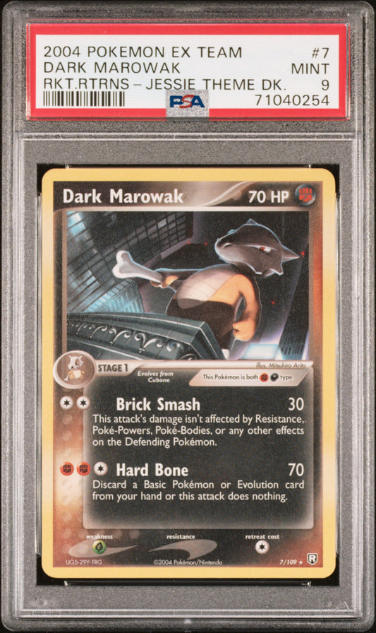 2004 Pokemon Ex Team Rocket Returns #7 Dark Marowak Rkt.Rtrns-Jessie Theme Dk. PSA 9
