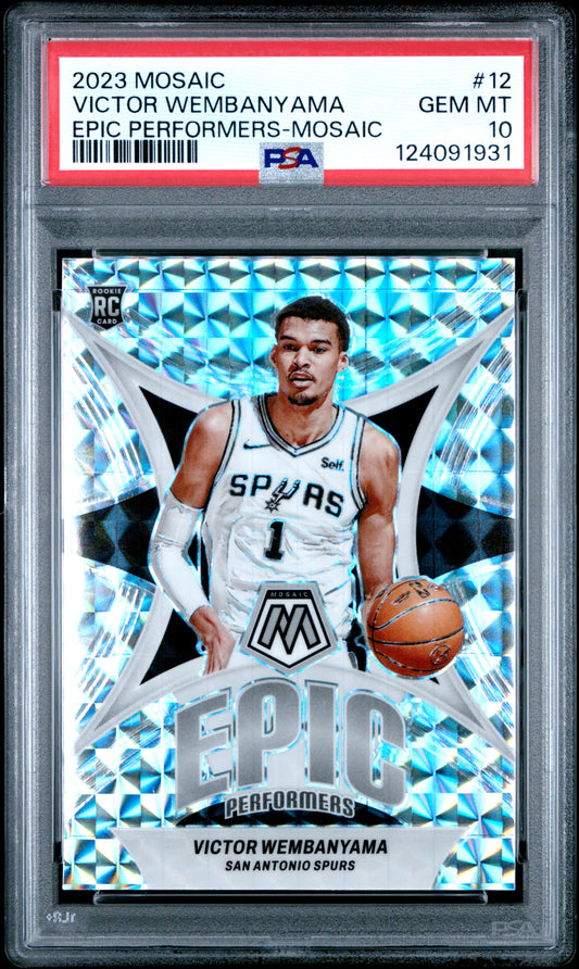 2023 Panini Mosaic #12 Victor Wembanyama Epic Performers-Mosaic PSA 10 124091931