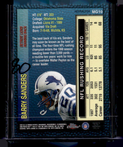 1998 Topps Chrome #MG10 Barry Sanders Measures of Greatness Refractors