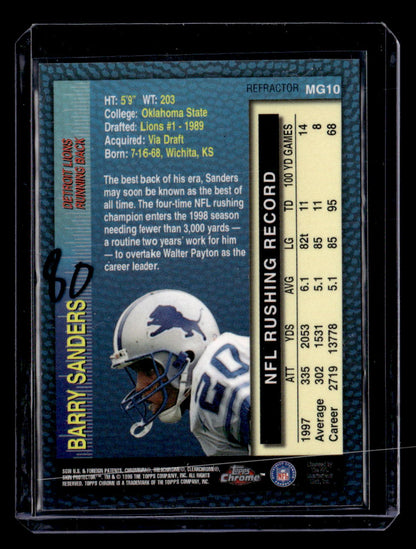 1998 Topps Chrome #MG10 Barry Sanders Measures of Greatness Refractors