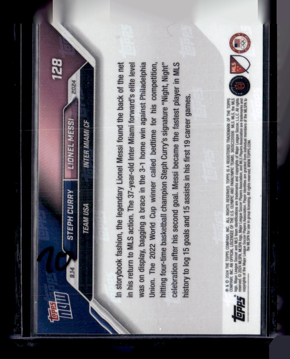 2024 Topps Now MLS #128 Steph Curry / Lionel Messi PR110182