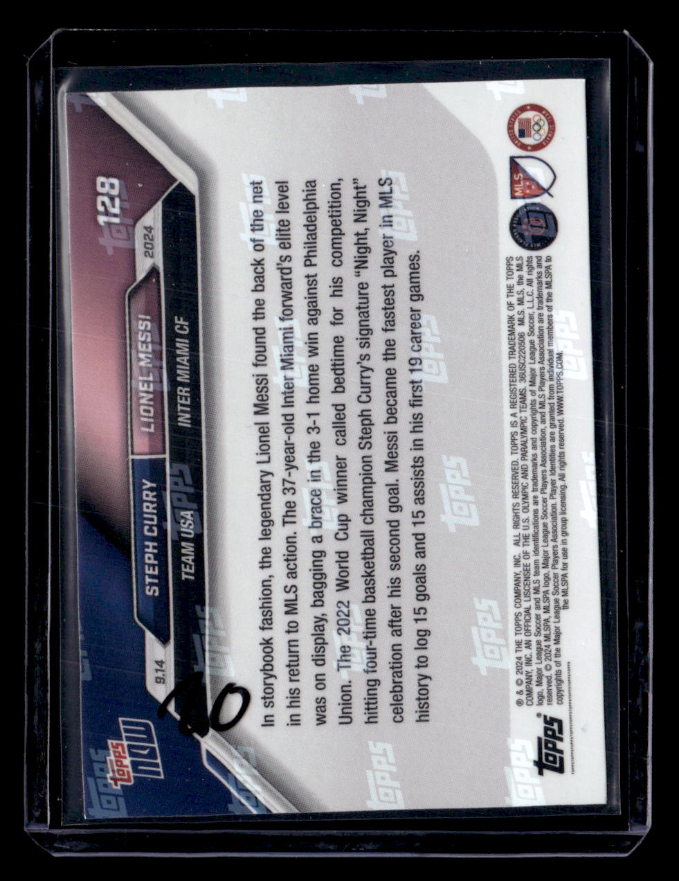 2024 Topps Now MLS #128 Steph Curry / Lionel Messi PR110182