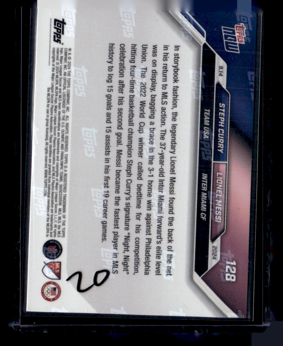 2024 Topps Now MLS #128 Steph Curry / Lionel Messi PR110182