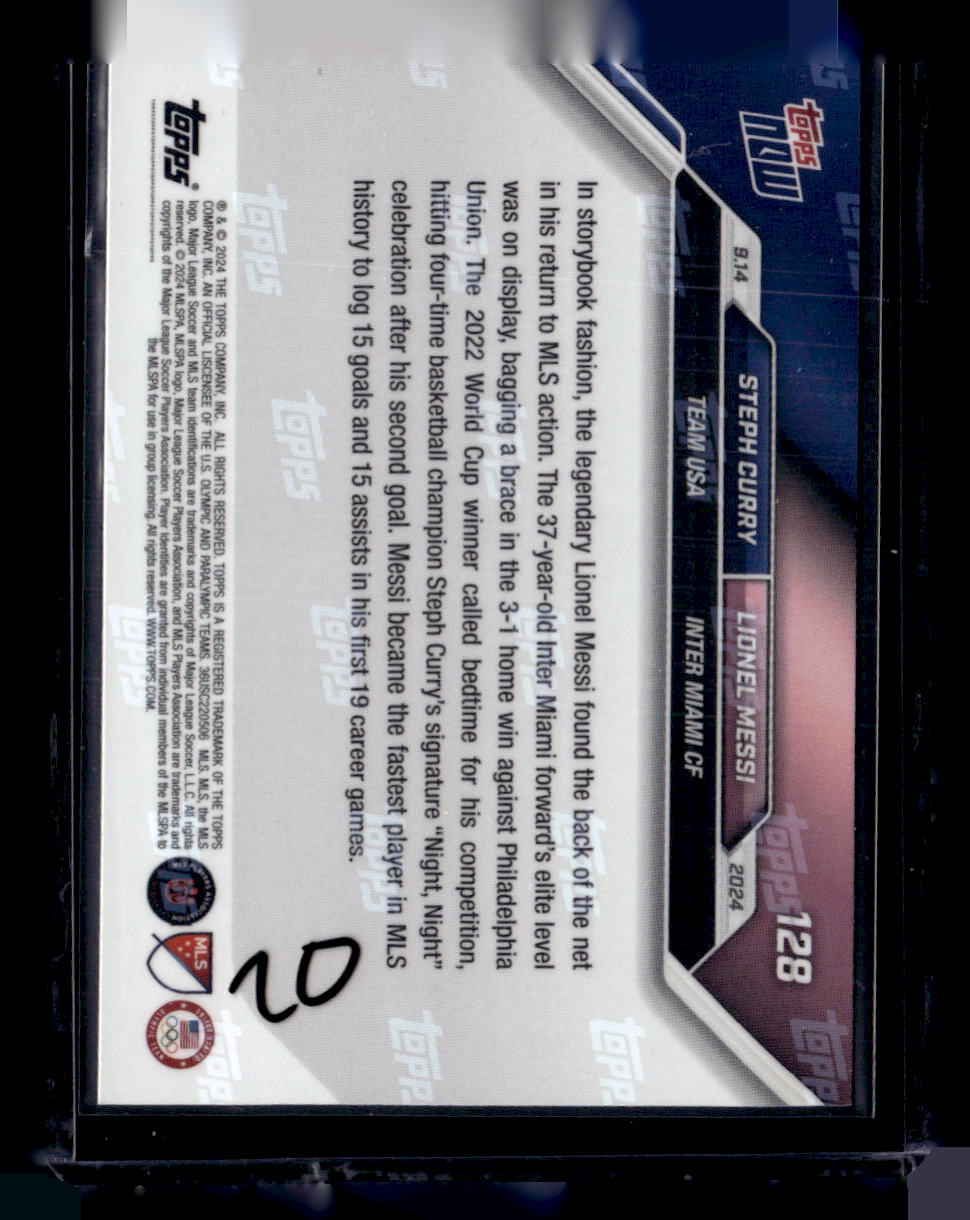 2024 Topps Now MLS #128 Steph Curry / Lionel Messi PR110182