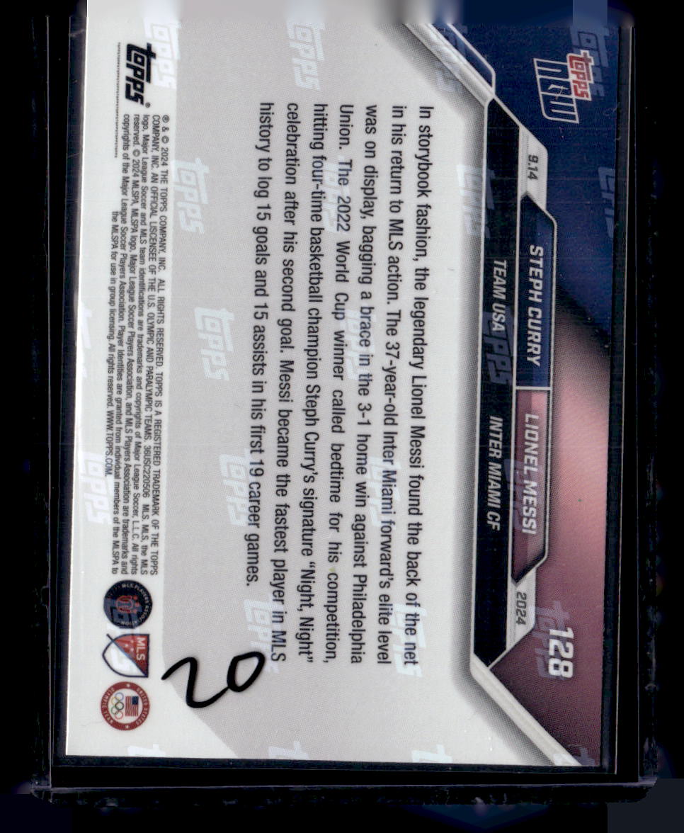 2024 Topps Now MLS #128 Steph Curry / Lionel Messi PR110182