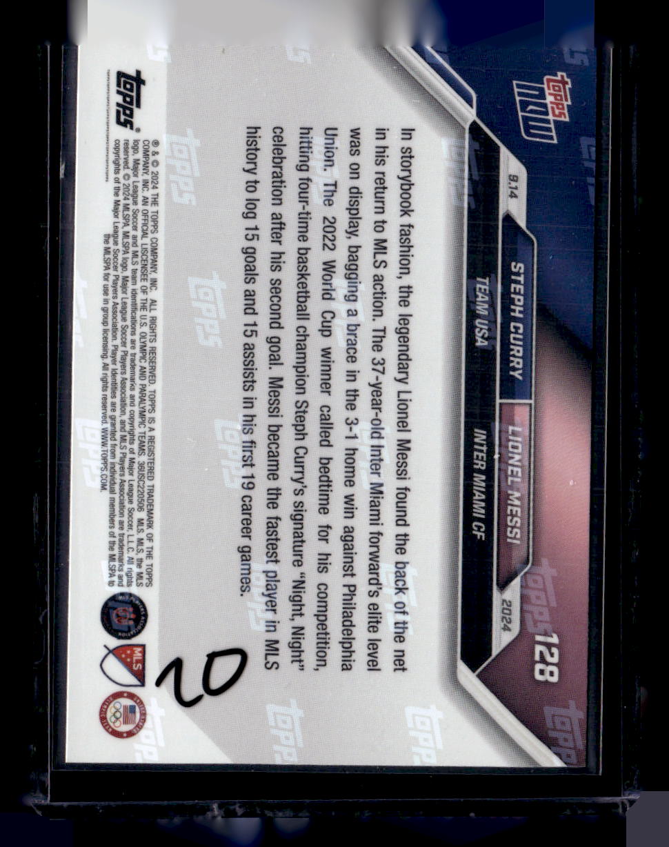 2024 Topps Now MLS #128 Steph Curry / Lionel Messi PR110182