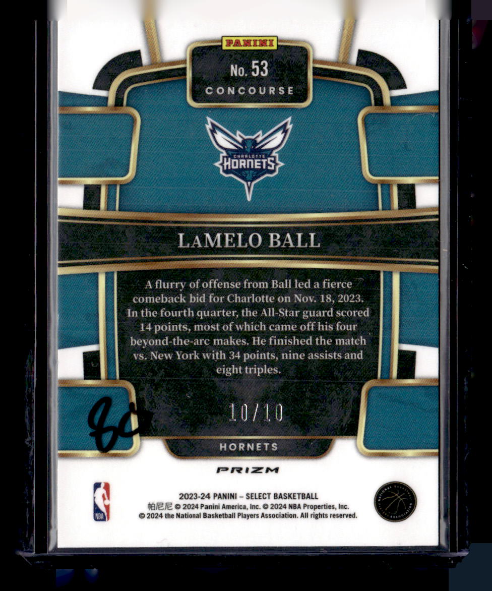 2023-24 Panini Select #53 LaMelo Ball Gold Prizms #/10