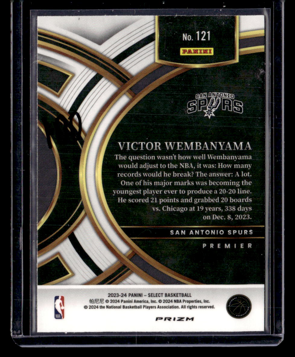 2023-24 Panini Select #121 Victor Wembanyama Tri-Color Prizms