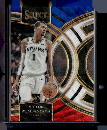 2023-24 Panini Select #121 Victor Wembanyama Tri-Color Prizms