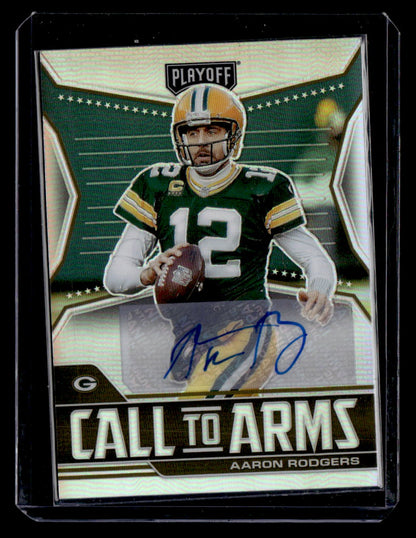 2021 Panini Playoff #CA-ARO Aaron Rodgers Call to Arms Signatures #/5