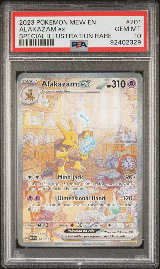 2023 Pokemon Mew En-151 #201 Alakazam Ex Special Illustration Rare PSA 10