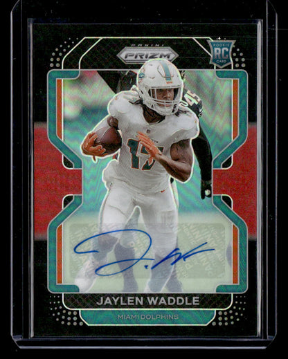 2021 Panini Chronicles #PB-10 Jaylen Waddle Prizm Black Signatures Red #/99