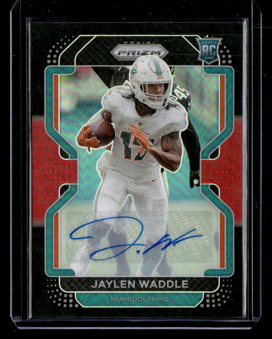 2021 Panini Chronicles #PB-10 Jaylen Waddle Prizm Black Signatures Red #/99