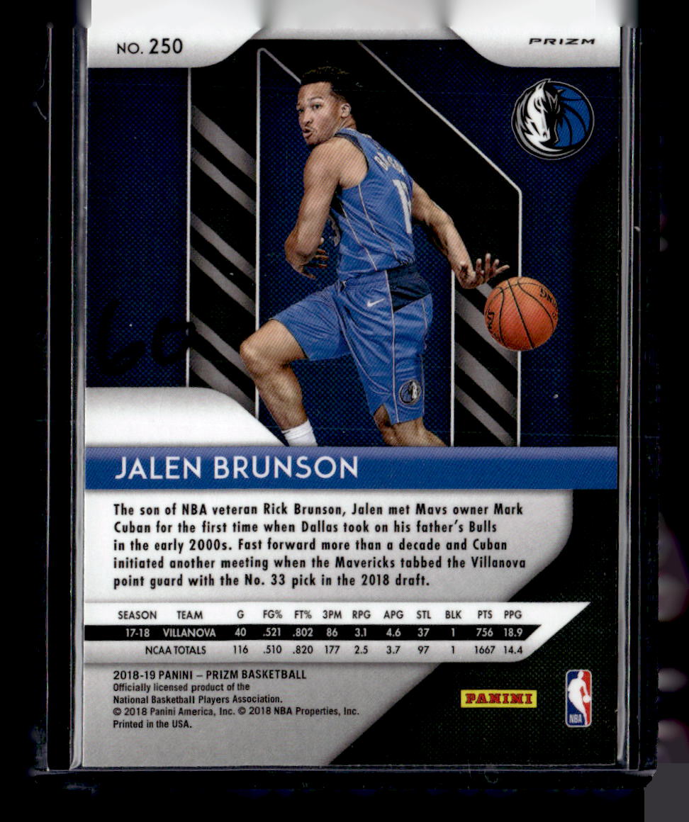 2018-19 Panini Prizm #250 Jalen Brunson Prizms Silver