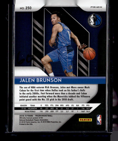 2018-19 Panini Prizm #250 Jalen Brunson Prizms Silver