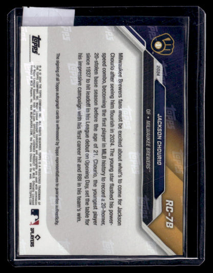 2024 Topps Now Rookie Cup #RC-7B Jackson Chourio Autographs Orange #/5