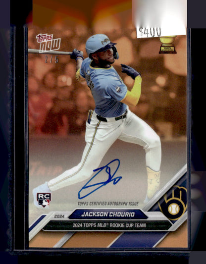 2024 Topps Now Rookie Cup #RC-7B Jackson Chourio Autographs Orange #/5
