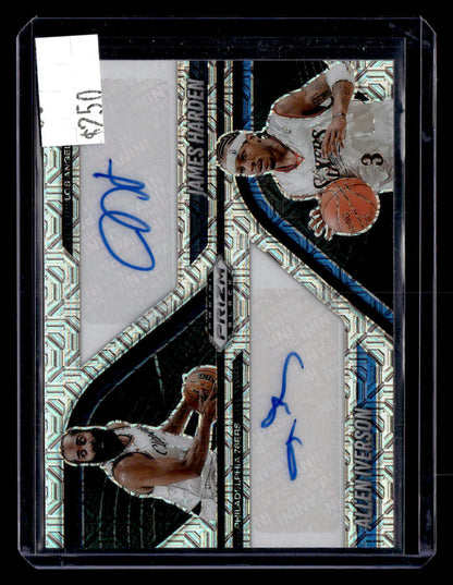 2024-25 Panini Prizm Black #DA-ISO Harden/Iverson Duel Mojo Auto /25
