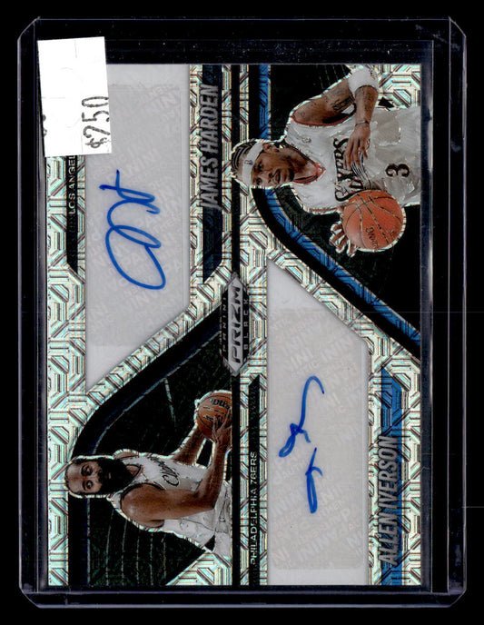 2024-25 Panini Prizm Black #DA-ISO Harden/Iverson Duel Mojo Auto /25