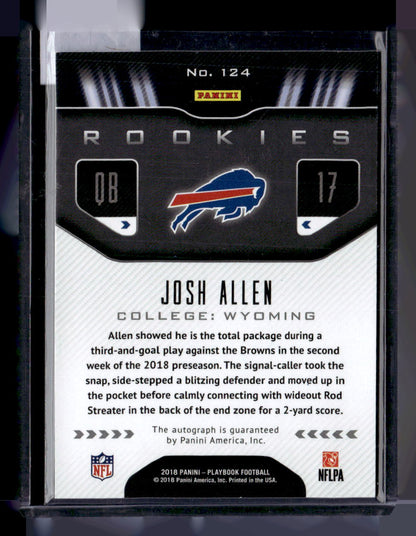 2018 Panini Playbook #124 Josh Allen Platinum #/49