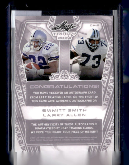 2024 Leaf Trinity - Dual Autograph Red #DA-8 Emmitt Smith / Larry Allen AU, SN10