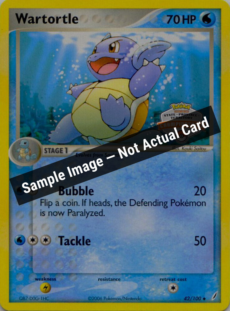 Pokemon,League & Championship Cards,Wartortle - 42/100 (State Championships) - 042/100,Normal,Lightly Played — Sample Image, Not Actual Card