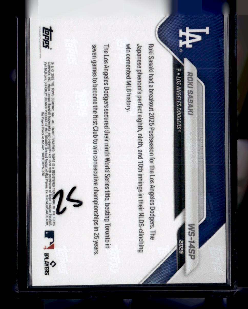 2025 Topps Now World Series Champions Los Angeles Dodgers #WS-14SP Roki Sasaki