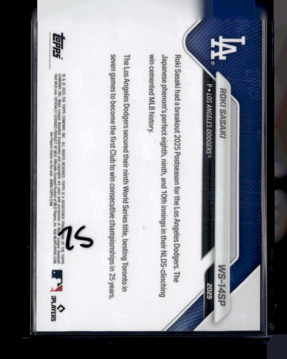 2025 Topps Now World Series Champions Los Angeles Dodgers #WS-14SP Roki Sasaki