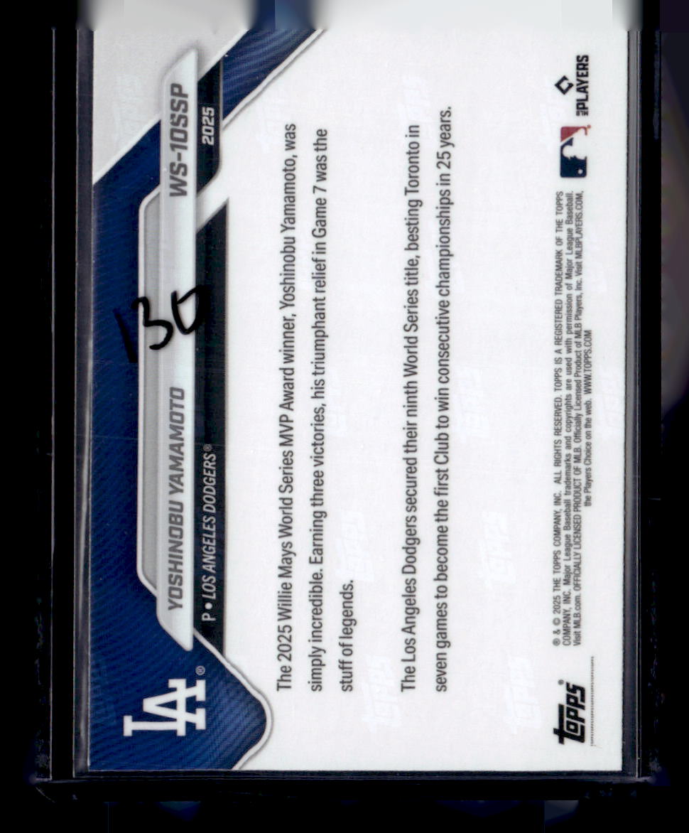 2025 Topps Now World Series Los Angeles Dodgers #WS-10SSP Yoshinobu Yamamoto