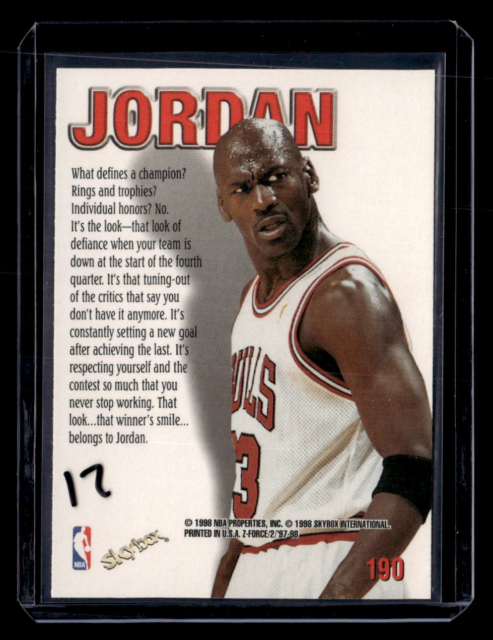 1997-98 SkyBox Z-Force #190 Michael Jordan