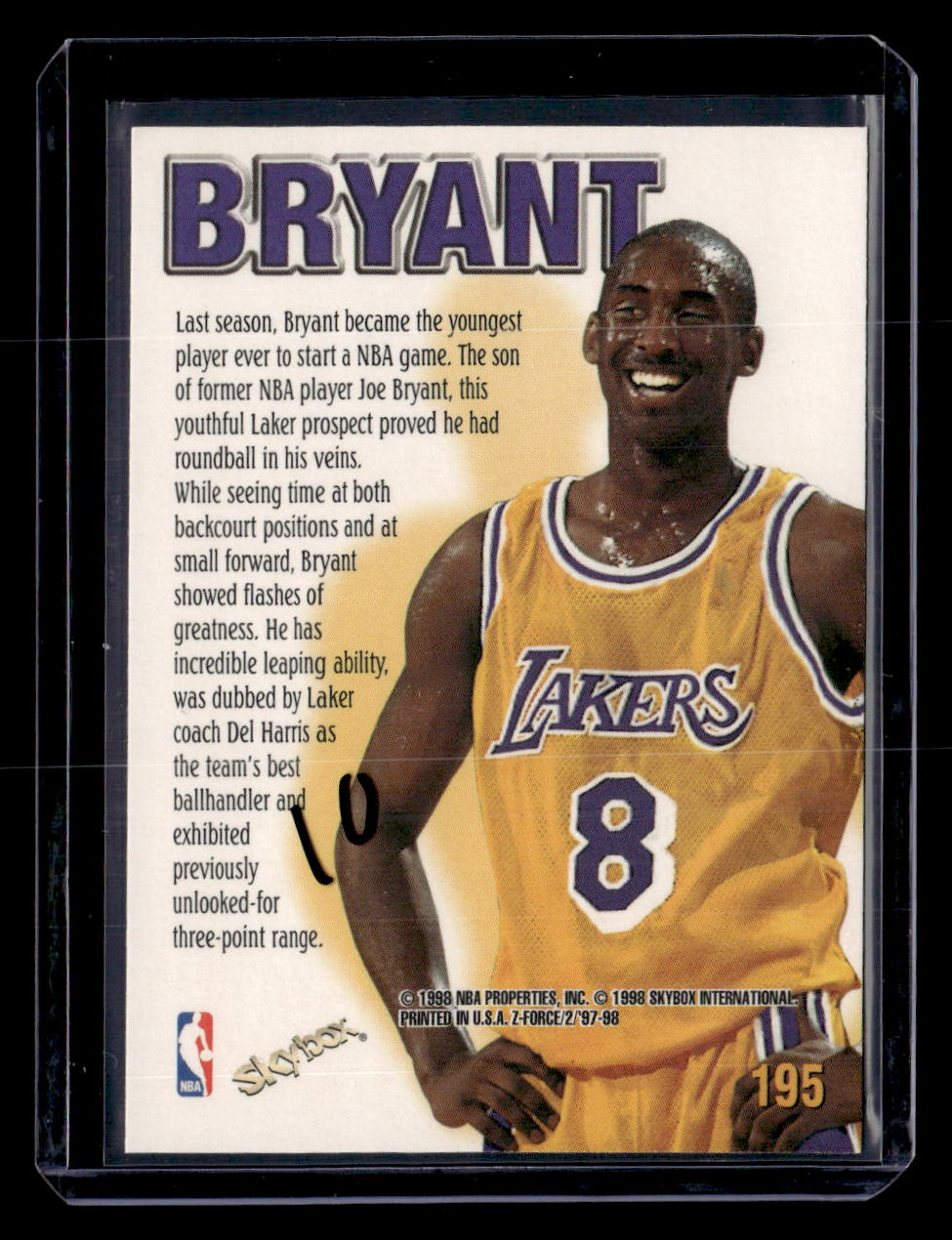 1997-98 SkyBox Z-Force #195 Kobe Bryant