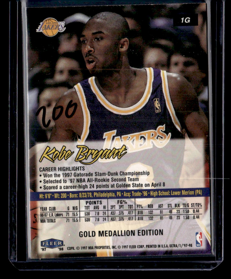 1997-98 Ultra #1G Kobe Bryant Gold Medallion