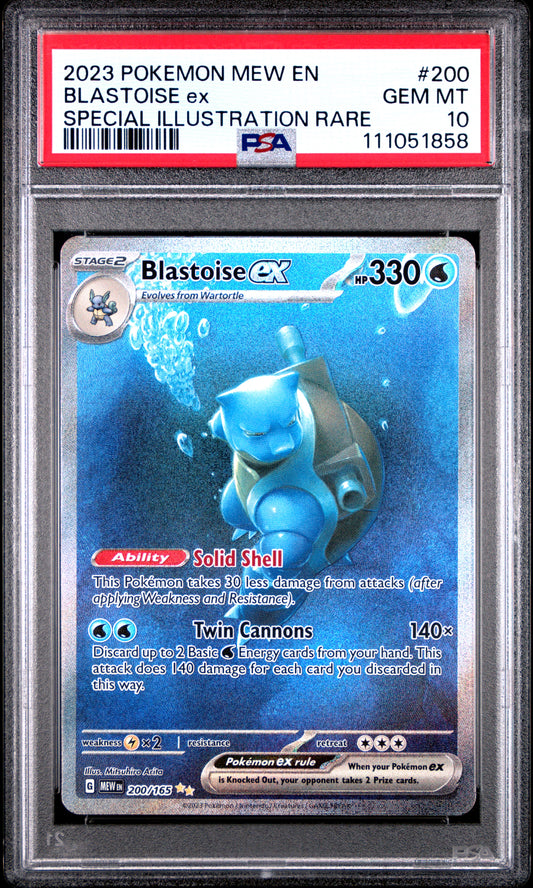 2023 Pokemon Mew En-151 #200 Blastoise Ex Special Illustration Rare PSA 10