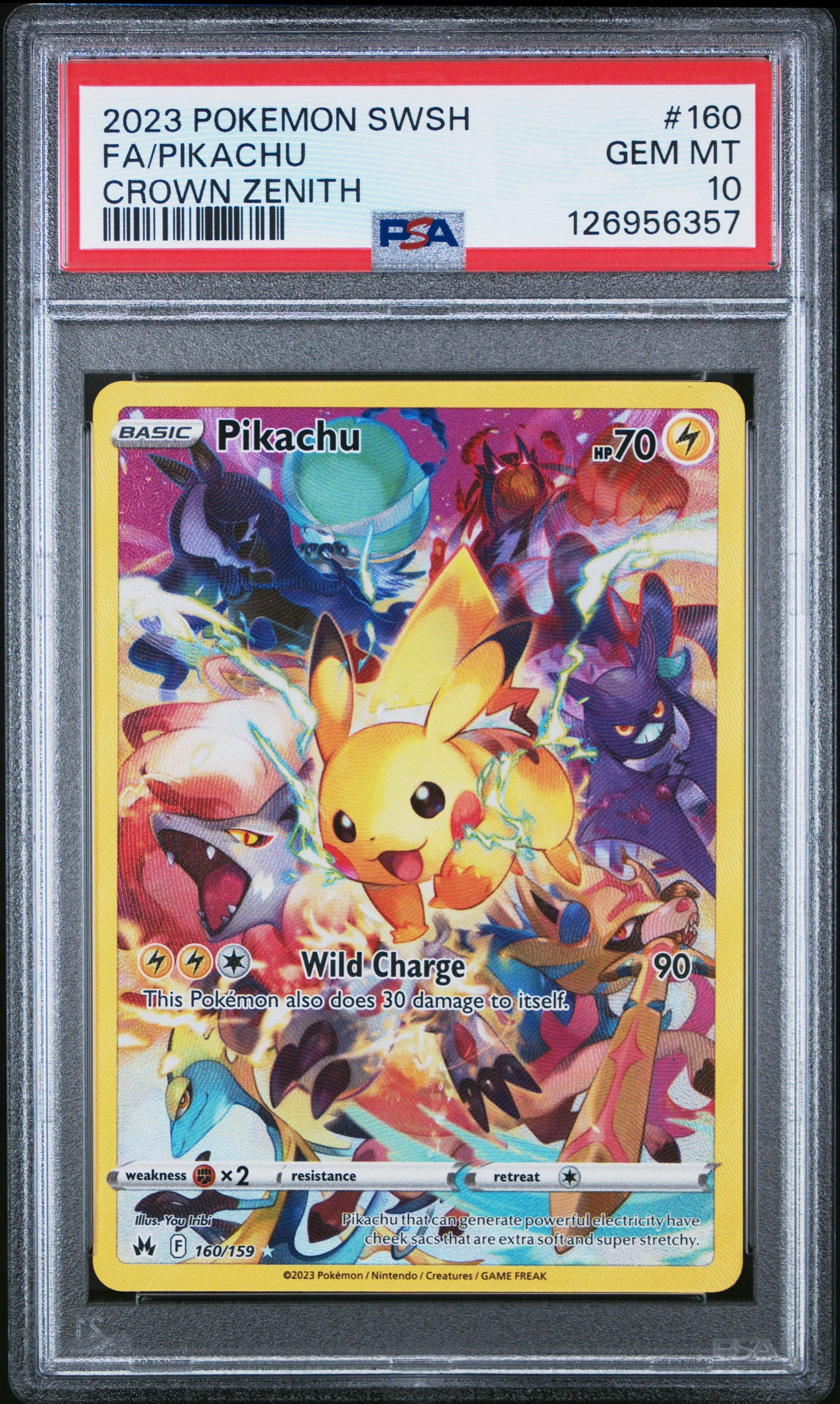 2023 Pokemon Sword And Shield Crown Zenith #160 Fa/Pikachu Crown Zenith PSA 10