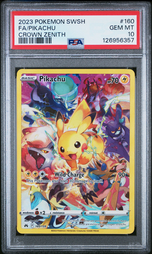 2023 Pokemon Sword And Shield Crown Zenith #160 Fa/Pikachu Crown Zenith PSA 10