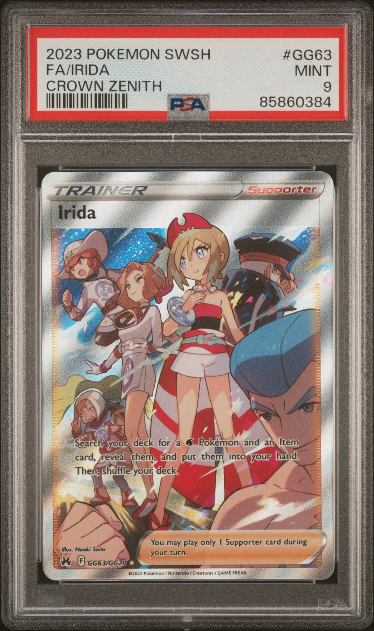 2023 Pokemon Sword And Shield Crown Zenith #GG63 Fa/Irida Crown Zenith PSA 9