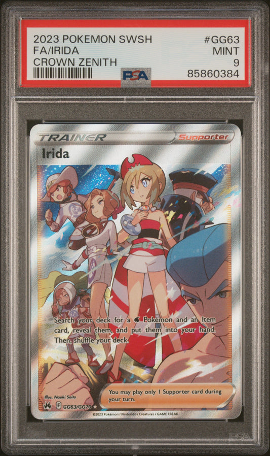 2023 Pokemon Sword And Shield Crown Zenith #GG63 Fa/Irida Crown Zenith PSA 9