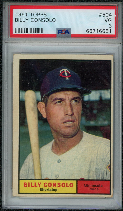 1961 Topps #504 Billy Consolo PSA 3