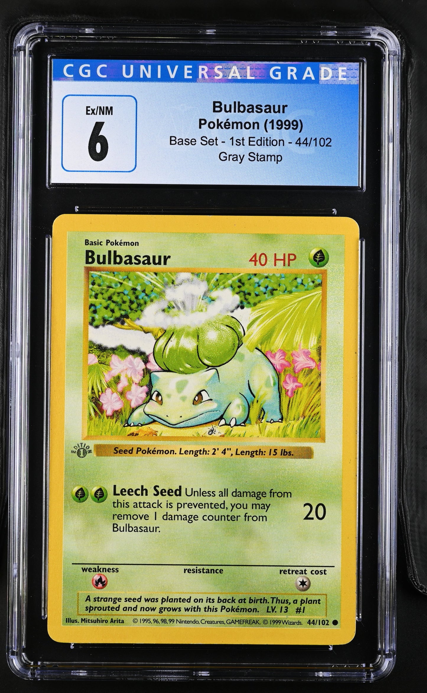 1999 Base Set - 1st Ed. #44/102 Bulbasaur CGC 6