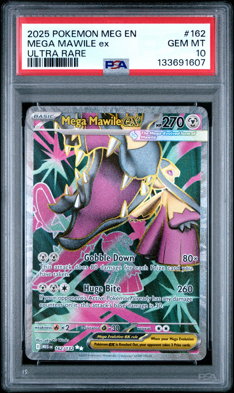 2025 Pokemon Meg En-Mega Evolution #162 Mega Mawile Ex Ultra Rare PSA 10