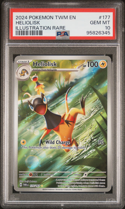 2024 Pokemon Twm En-Twilight Masquerade #177 Heliolisk Illustration Rare PSA 10